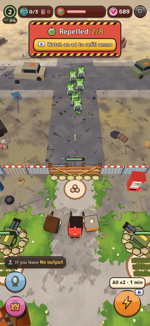 A turret shot hits a zombie and it vanishes in a puff of smoke