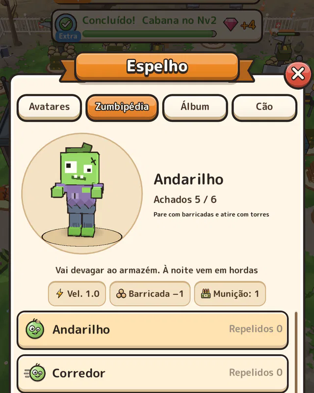 A tela da Zumbipédia